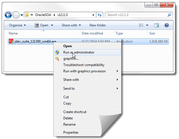 Run JDeveloper installation