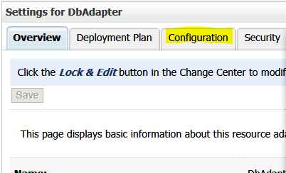 Configuration Tab