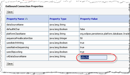 xADataSourceName field database name 