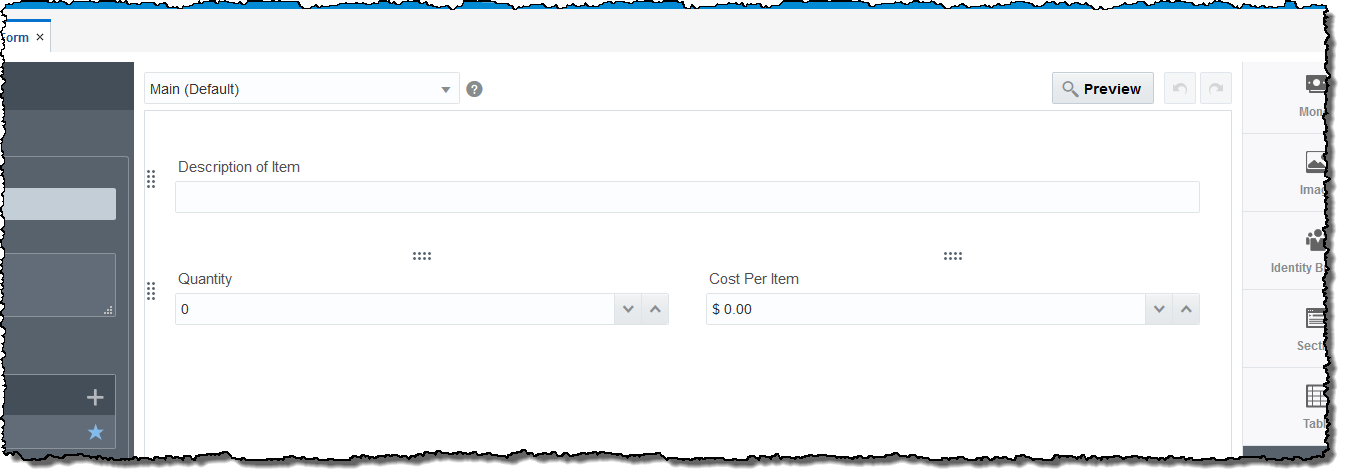 Process Start Event's Form with Three Fields
