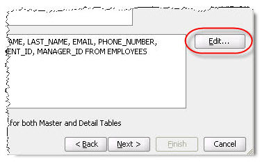 Edit query with parameter