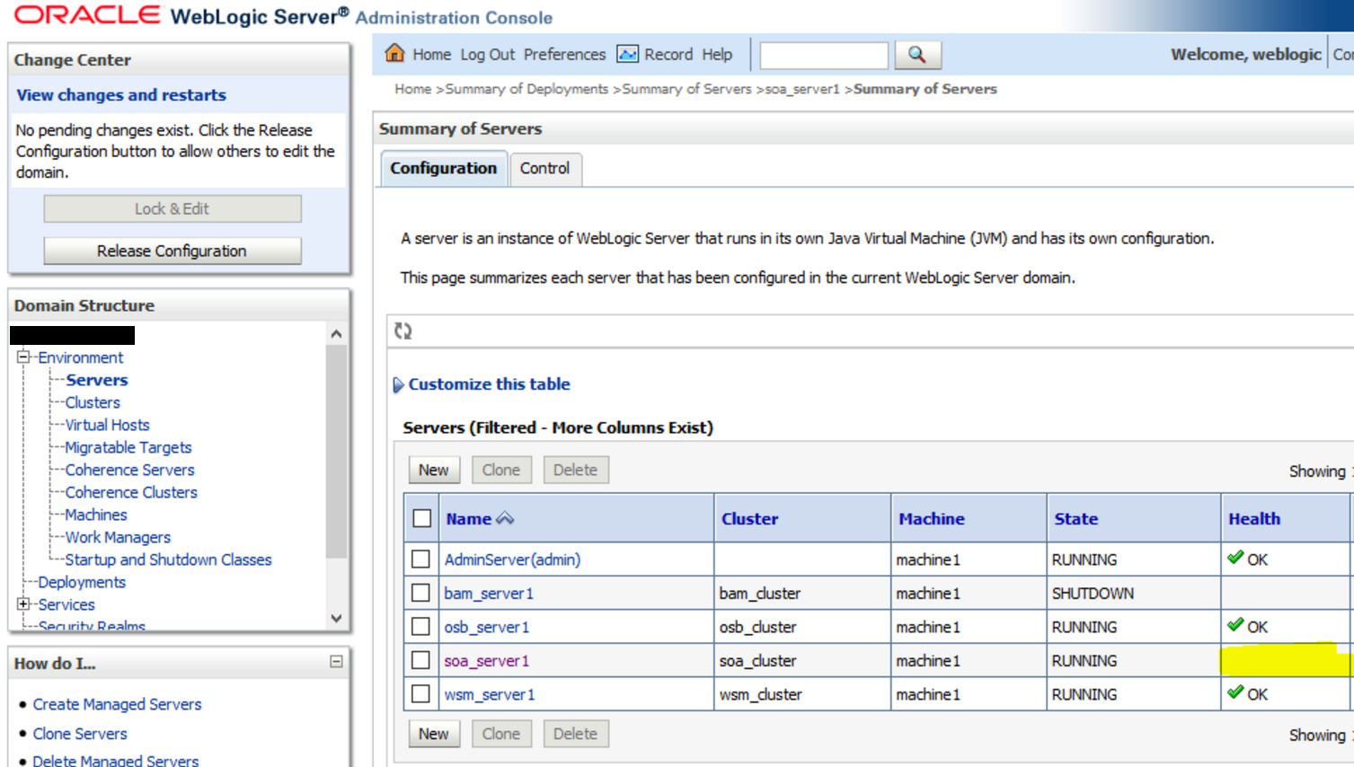 health check for soa_server1 was …. blank