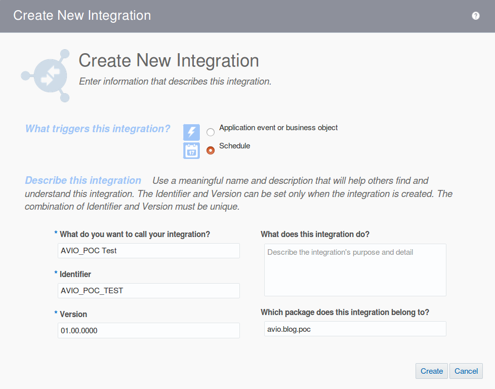 ICS - Scheduled Create