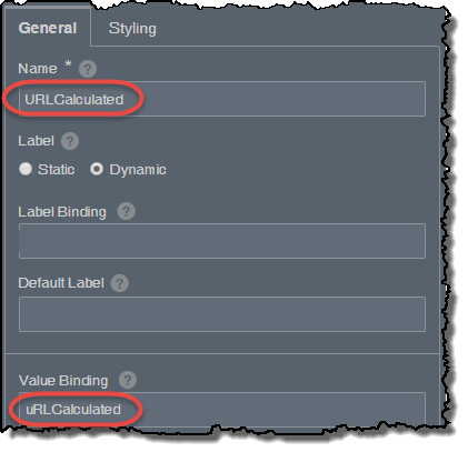 Use urlCalculated for the Value Binding