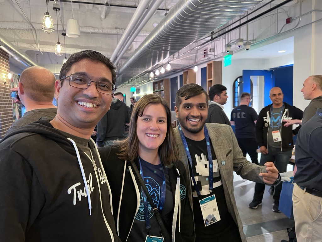 Selfie of Manik, Mariana Lemus, and Jimil Patel