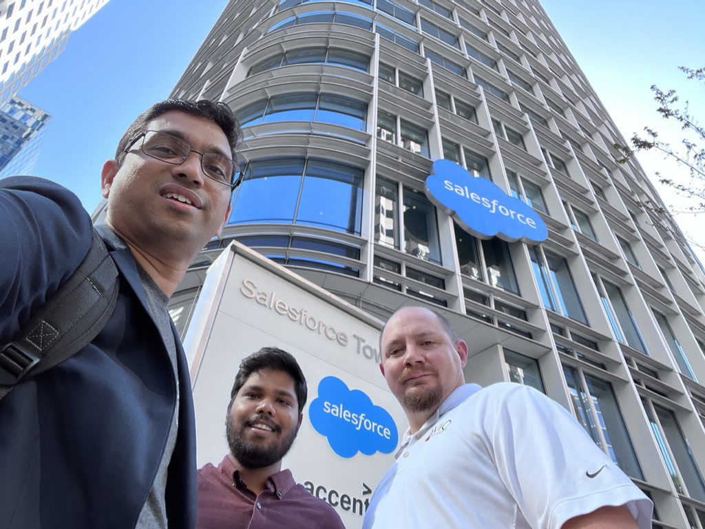 Manik, Chakri, and Kevin at Salesforce Tower